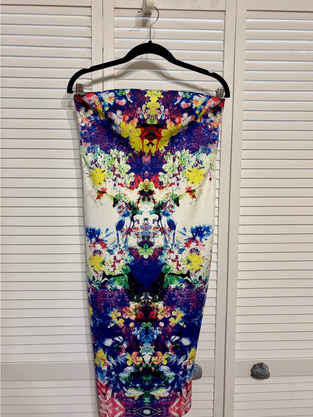 ASOS Vibrant Abstract Floral Strapless Bodycon Dress